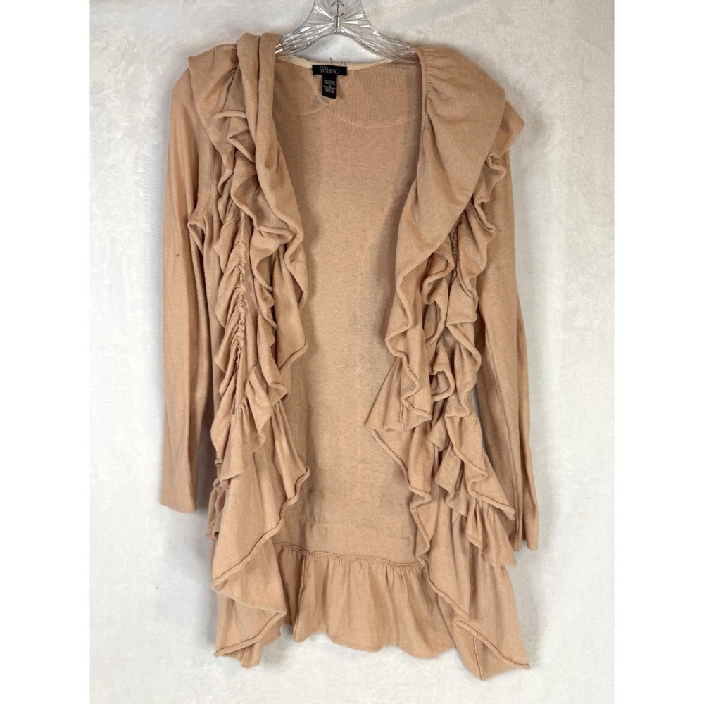 Cupio Ruffle Cardigan Angora Blend Blush Pink Boho Romantic Size M Balletcore
